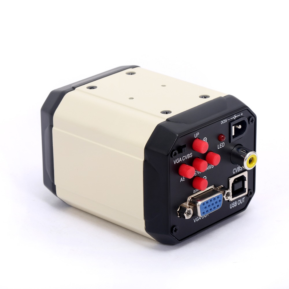 Wholesale-2.0MP HD Industrial Lab Microscope Camera VGA USB AV TV Output Zoom C-mount Lens
