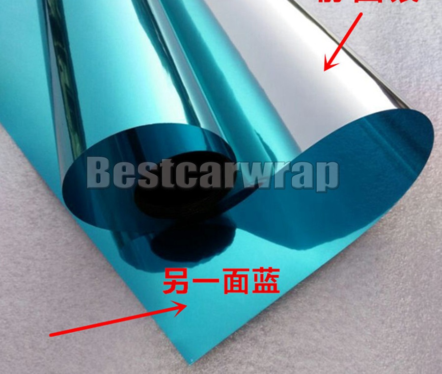 Blue Mirror Chrome Wiindow Tint Film Solar Film For building window SELF ADHESIVE size 1.52x30M 4.98X98FT