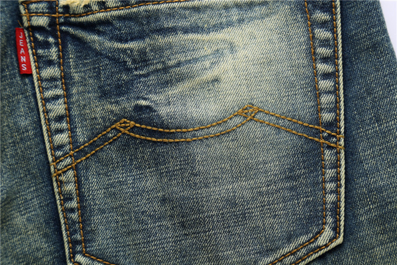 2016 men's new hole retro jeans worn Denim,denim trousers fashion men straight jeans stitching multi hole and the wind wash jeans 28-42