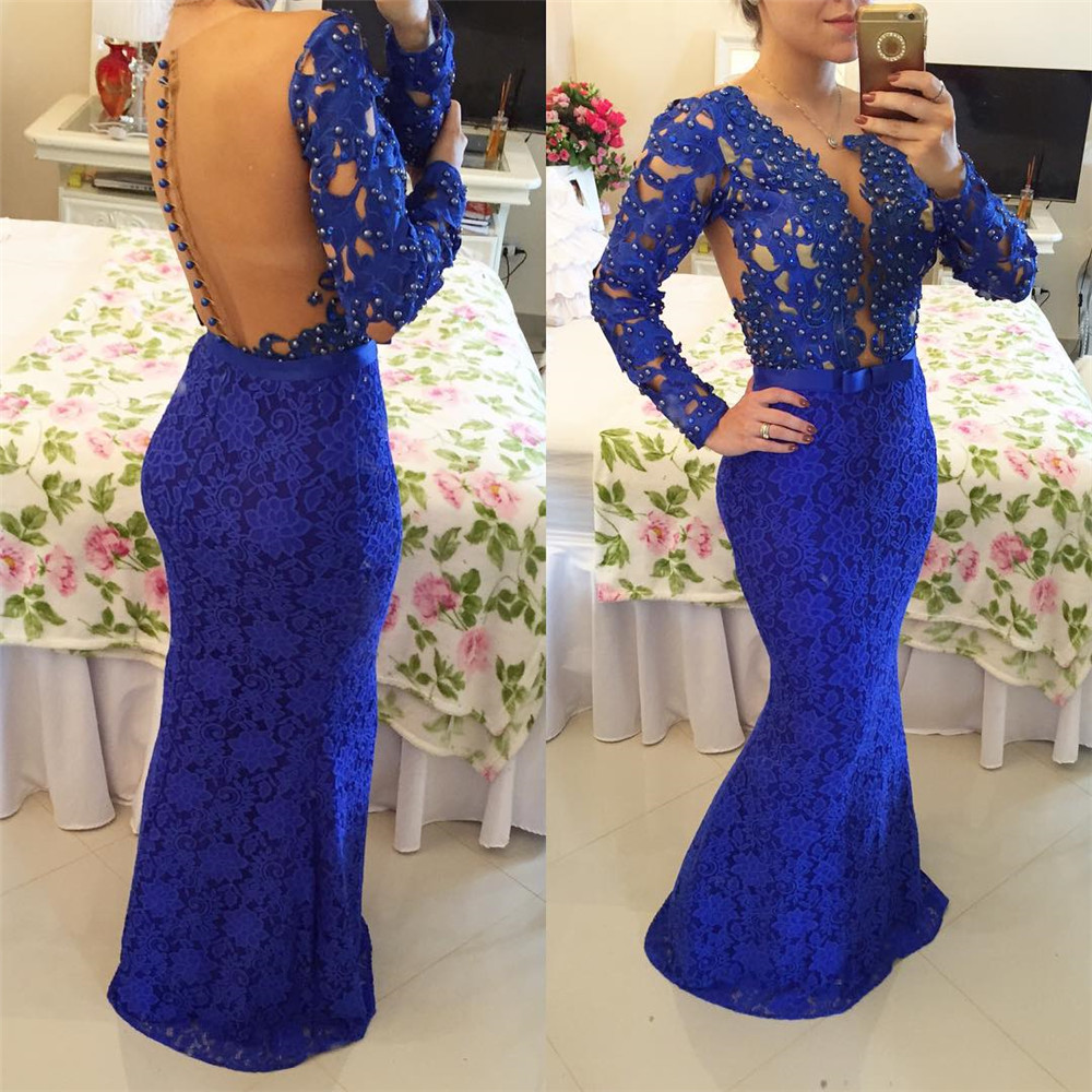 Stunning Long Sleeve Lace Evening Dress Pearls Mermaid Prom Gown Open Back Lace Party Dress vestido longo rosa, Yellow
Stunning Long Sleeve Lace Evening Dress Pearls Mermaid Prom Gown Open Back Lace Party Dress vestido longo rosa, Yellow