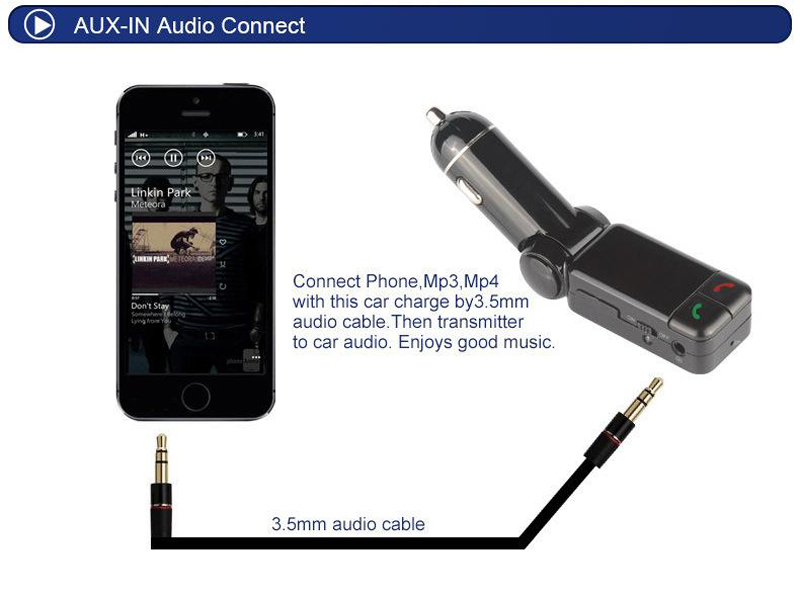 Bluetooth Car Kit Auto Charger Handsfree Wireless Charging Fm Transmitter Double USB Chargers 5V 2A Stereo Adapter