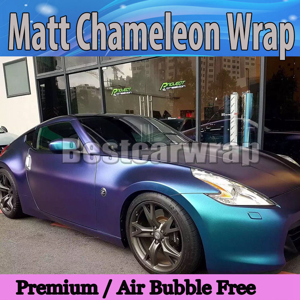 3D Blue to Purple Matte Chameleon metallic Vinyl Wrap With Air Bubble Free starlight Car Wrapping film FLIP FLOP 1.52x20m/Roll 4.98x66ft