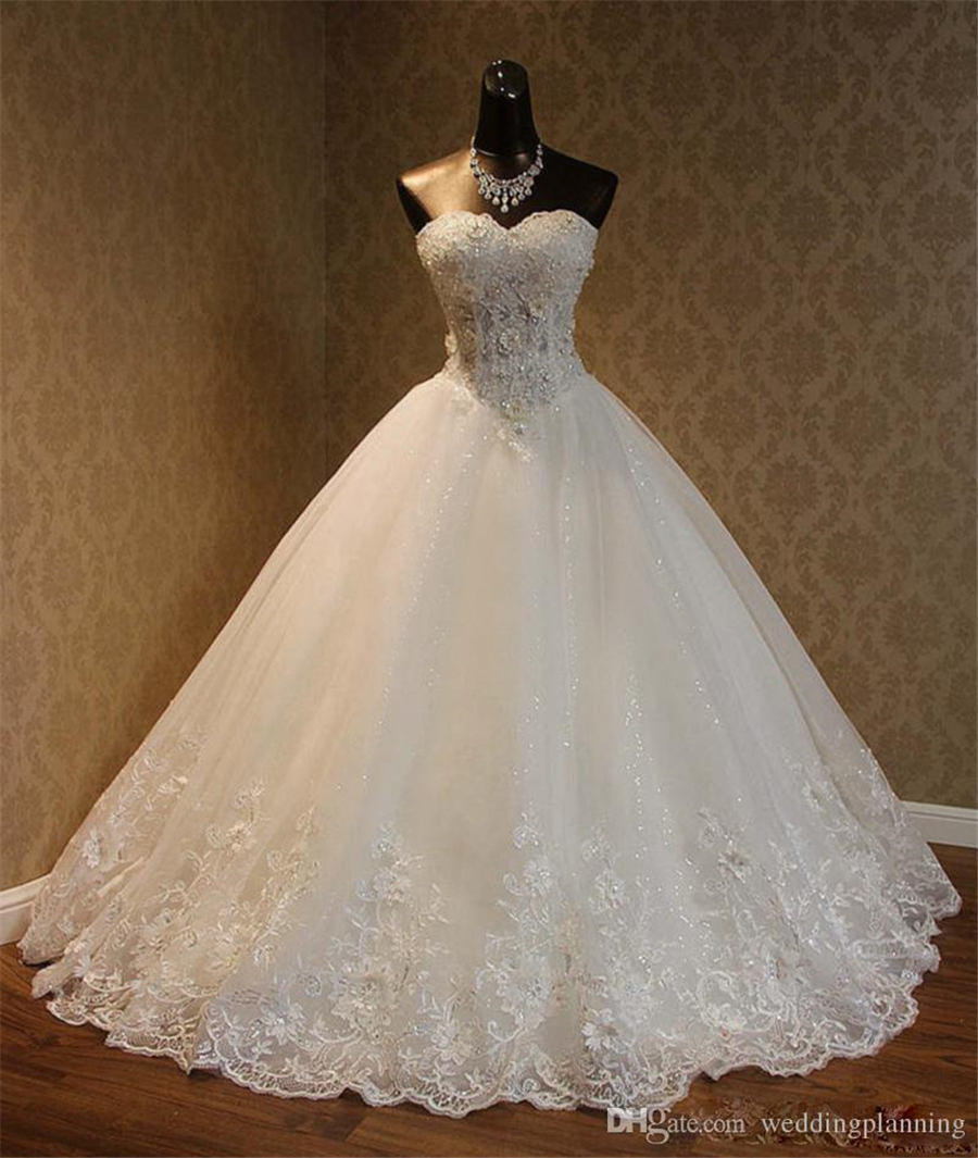 Sweetheart Lace Appliques Lace Up Beaded Princess Vintage Garden Country Wedding Bridal Gowns Real Image Ball Gowns Wedding Dresses, White
Sweetheart Lace Appliques Lace Up Beaded Princess Vintage Garden Country Wedding Bridal Gowns Real Image Ball Gowns Wedding Dresses, White
