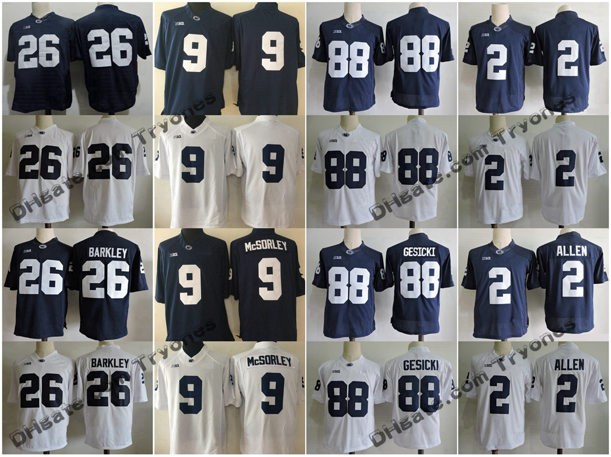 2017 Penn State Nittany Lions College Football Jerseys 26 Saquon Barkley 9 Trace McSorley 88 Mike Gesicki 2 Marcus Allen Football Shirts, Blue only number
2017 Penn State Nittany Lions College Football Jerseys 26 Saquon Barkley 9 Trace McSorley 88 Mike Gesicki 2 Marcus Allen Football Shirts, Blue only number
