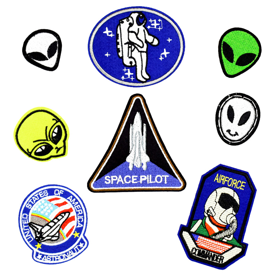 8 kinds space patches for clothing iron on transfer applique extraterrestrial patch for jeans jacket diy sew on embroidery stickers
8 kinds space patches for clothing iron on transfer applique extraterrestrial patch for jeans jacket diy sew on embroidery stickers