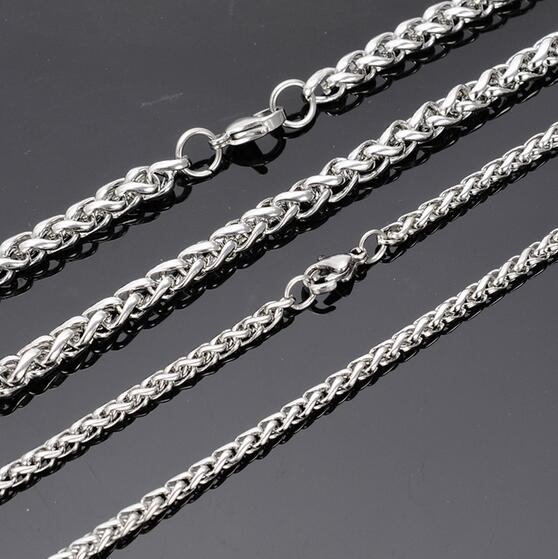Fashion New 24'' Silver 316L Stainless Steel Wheat Braid Link-chain Necklace Women Men Jewelry Gifts width 3/4/5/6mm
Fashion New 24'' Silver 316L Stainless Steel Wheat Braid Link-chain Necklace Women Men Jewelry Gifts width 3/4/5/6mm