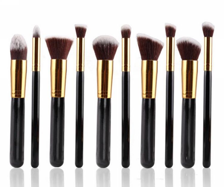 wood handle cosmetic brush set 10pcs Makeup Brushes Set Powder Foundation Eyeshadow Eyeliner Lip Brush Tool Brand Make Up Brushes