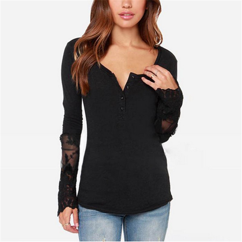 Women Casual Long Sleeve T Shirt Lace Patchwork Blouse Solid O-Neck Cotton Button Cllosure T-shirt Casual Style Tops Tees Blusas YG-w2064, White
Women Casual Long Sleeve T Shirt Lace Patchwork Blouse Solid O-Neck Cotton Button Cllosure T-shirt Casual Style Tops Tees Blusas YG-w2064, White