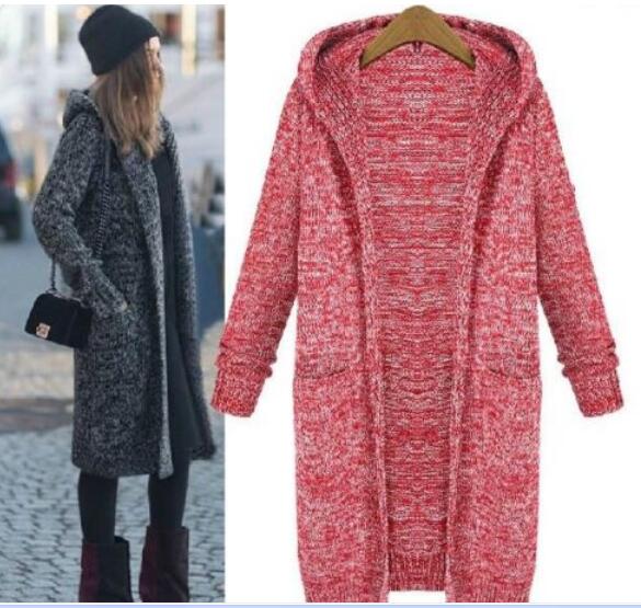 Wholesale- 2017 New Fashion Womens Chic Ladies Trench Hooded Cardigan Knitwear Sweater Long Coats Jackets Outwears Coats Size, Gray
Wholesale- 2017 New Fashion Womens Chic Ladies Trench Hooded Cardigan Knitwear Sweater Long Coats Jackets Outwears Coats Size, Gray