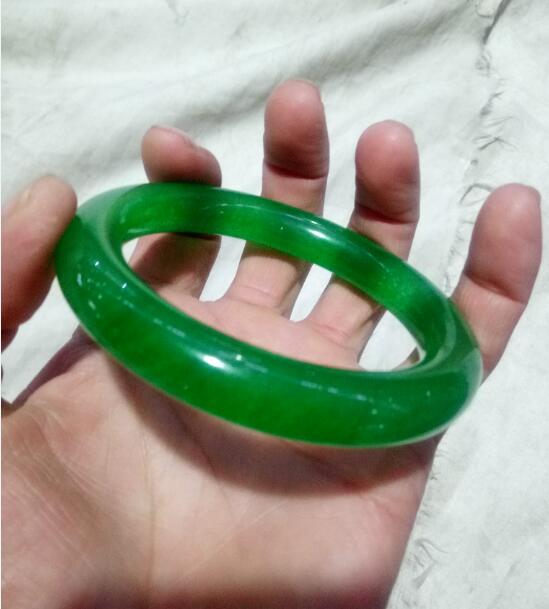 5659mm IMPERIAL GREEN NATURAL JADE BANGLE JADEITE BRACELET CHARM JEWELRY B9