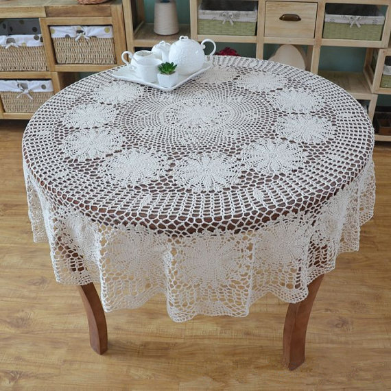 160 CM Round table topper, Vintage Look table cover , hand crocheted tablecloth, table linen for home decor round, ~ Nice gift for Mom, White
160 CM Round table topper, Vintage Look table cover , hand crocheted tablecloth, table linen for home decor round, ~ Nice gift for Mom, White