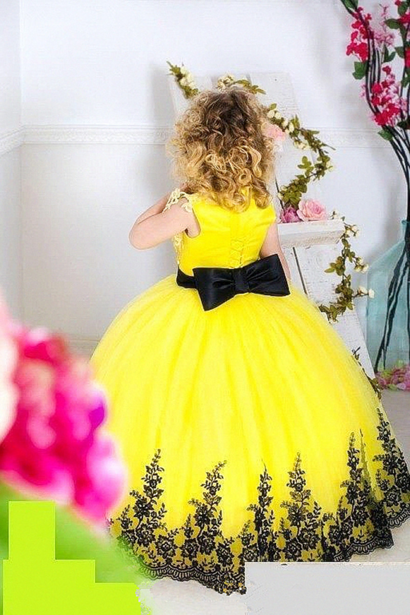 Wedding Lace Flower Girls Dresses Princess Backless Dresses Kids Girl's Pageant Dresses TuTu Dress Communion Dress New