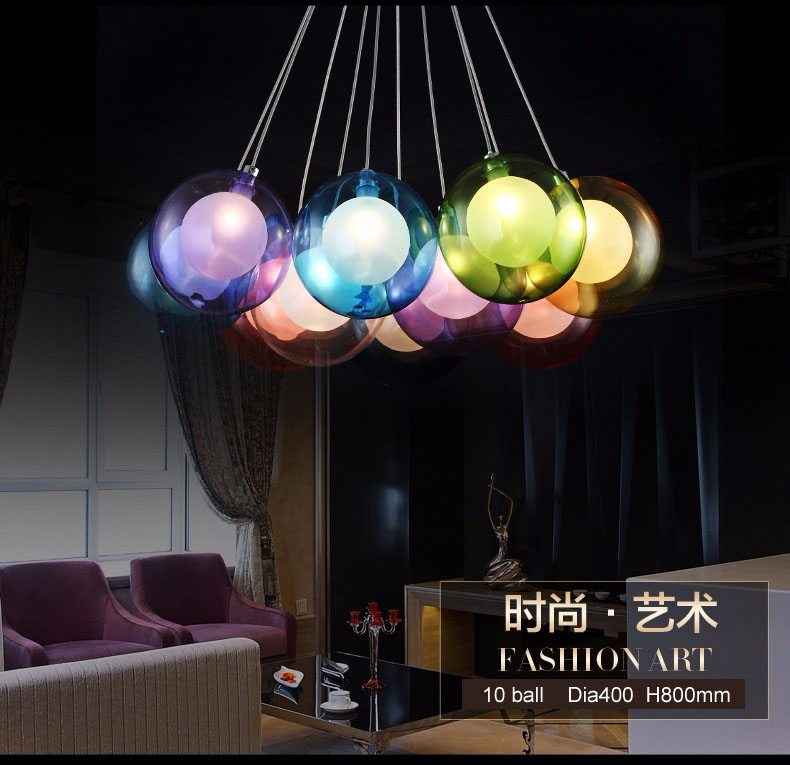 DIY Modern Led Colorful Glass pendant Lights For Living Dining Room Shop Bar Home Dec G4 Glass Pendant lamp lampadario moderno