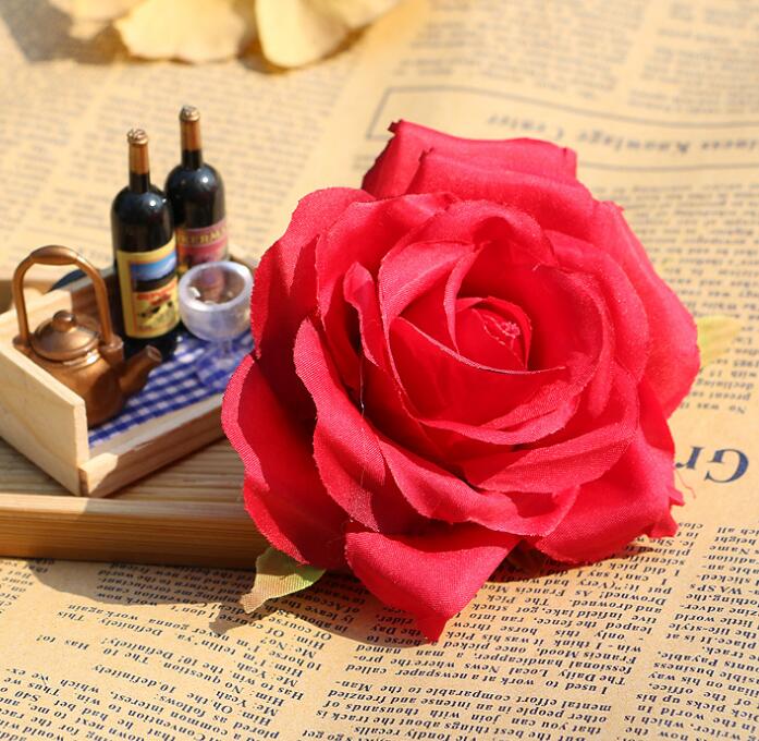 Silk flowers wholesale rose heads artificial flowers 4 inch diameter fake flowers head high quality flowers free shipping WR006