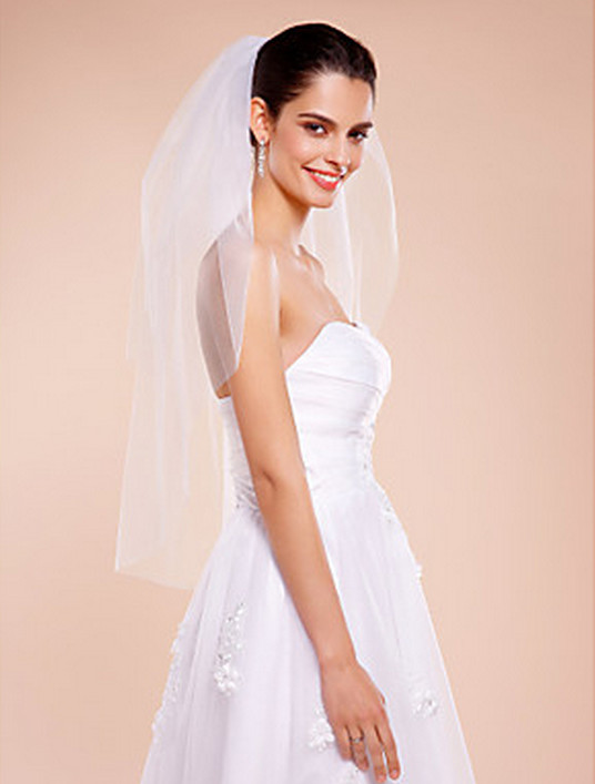 New high Quality Sexy Romantic One Layer Elbow Cut Edge Veil Bridal Head Pieces For Wedding Dresses, White
New high Quality Sexy Romantic One Layer Elbow Cut Edge Veil Bridal Head Pieces For Wedding Dresses, White