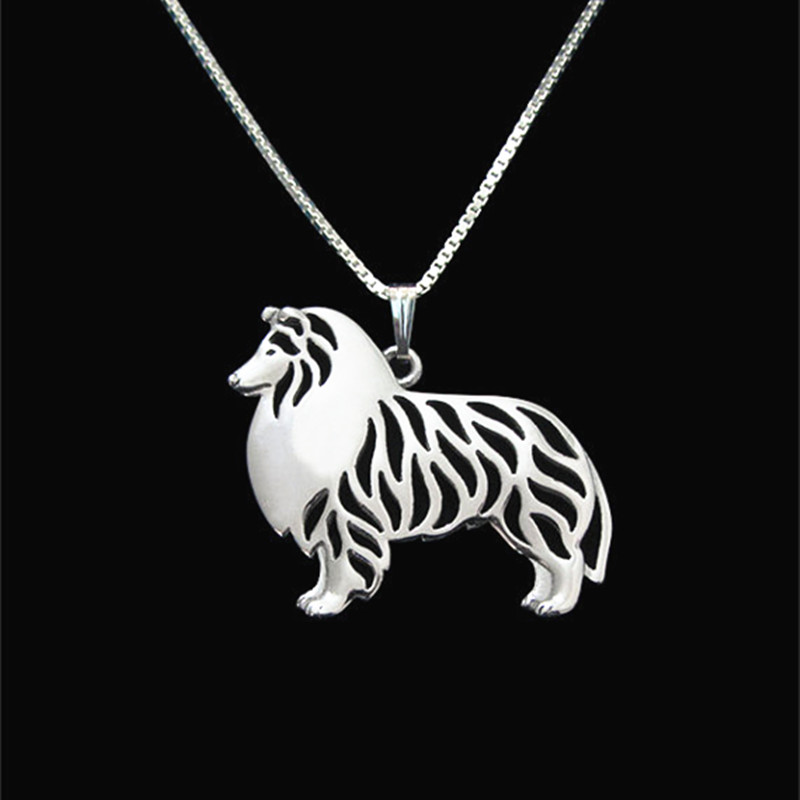 Standing Rough Collie jewelry Silver/Gold Necklaces & Pendants For Women Casual Jewelry Charms Dog Necklace