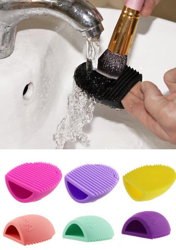 Brand New Make Up Cosmetic brushegg Brushes Cleaner Cleaning Glove Silicone Remover Washing Board Egg Scrubber 8colors gift