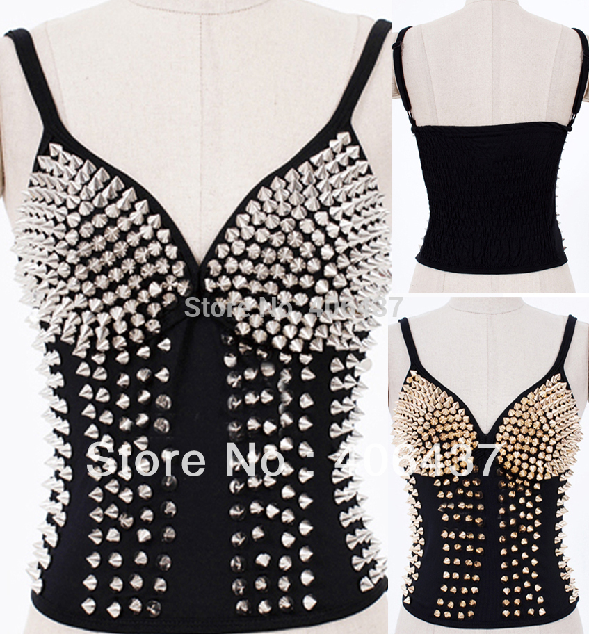 Wholesale-2016 New Hot Women Sexy Rivet Studs Punk Top Vest Stretch V-neck Fashion Clubwear free shipping, Gold
Wholesale-2016 New Hot Women Sexy Rivet Studs Punk Top Vest Stretch V-neck Fashion Clubwear free shipping, Gold