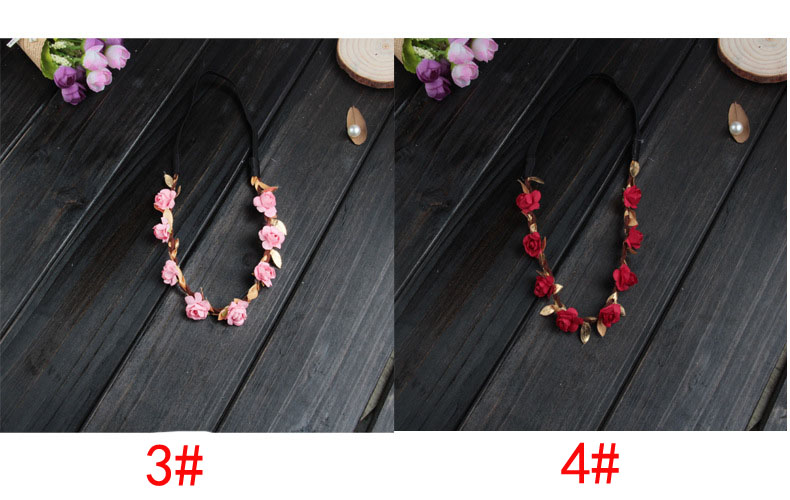 Children Hair Accessories Baby Golden Leaves Flower Headbands Kids Girls Hair Bands Woman Fashion Christmas Wreath Headwear 19Colors
