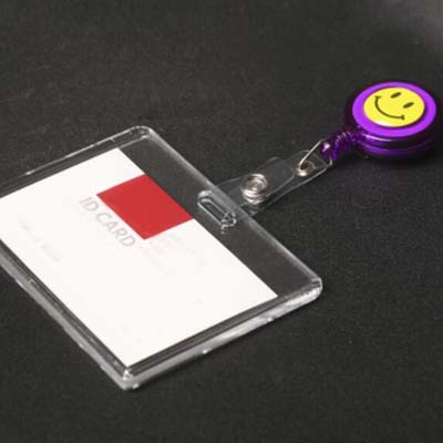 High Quality 5pcs Acrylic Business ID Badge With Retractable Badge Reel Horizontal Style Badge Lanyard School Office Supplies Papelaria
