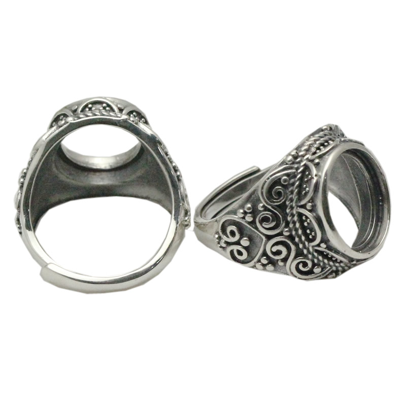 Beadsnice Thailand Silver Rings Setting With Oval Cabochon Base for Man Handmade Jewelry Setting Ring Blank Nice Gift Item ID 34074