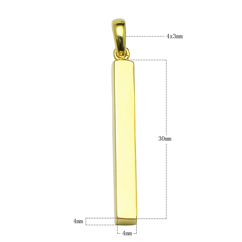 Beadsnice 925 Sterling Silver Handmade Bar Necklace 4 Sided Long Bar Stick Unique Pendants Bridesmaid Gift for Her ID 34505