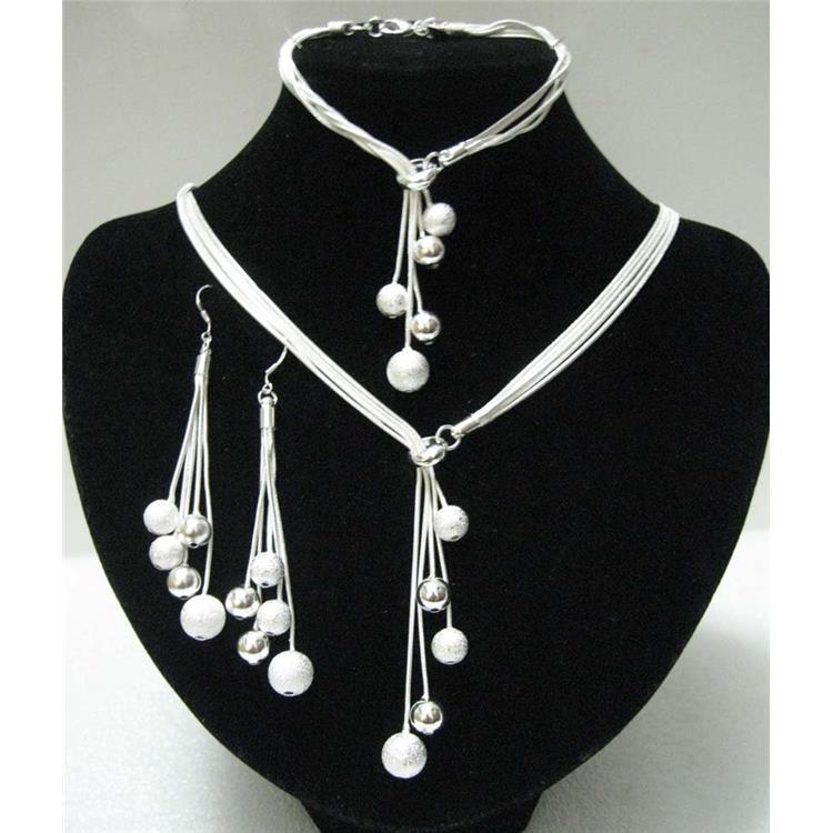 Hot Selling 925 Silver Jewelry Sets High Quality Silver Bead Jewelry Set For Women Wholesale Necklace&Bracelet&Earrings
Hot Selling 925 Silver Jewelry Sets High Quality Silver Bead Jewelry Set For Women Wholesale Necklace&Bracelet&Earrings