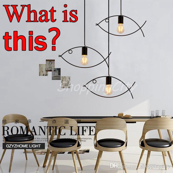 LED Pendant Lights Creative Personality Fish Bar Minimalist Dining Room Nordic Hanging Lamp Droplight Style