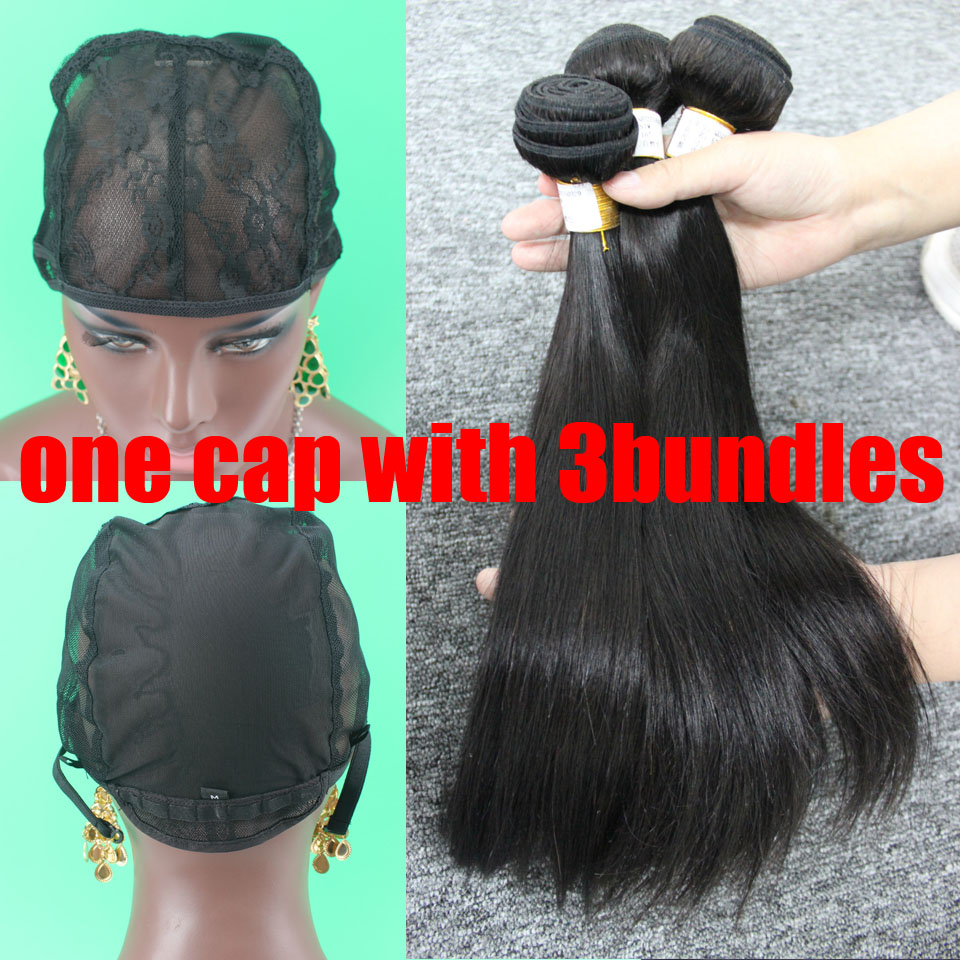 DHL shipping lace cap with adjustable strap on the back weave cap and 3 bundles Brazilian hair wefts Hair weaving, Natural color 
DHL shipping lace cap with adjustable strap on the back weave cap and 3 bundles Brazilian hair wefts Hair weaving, Natural color