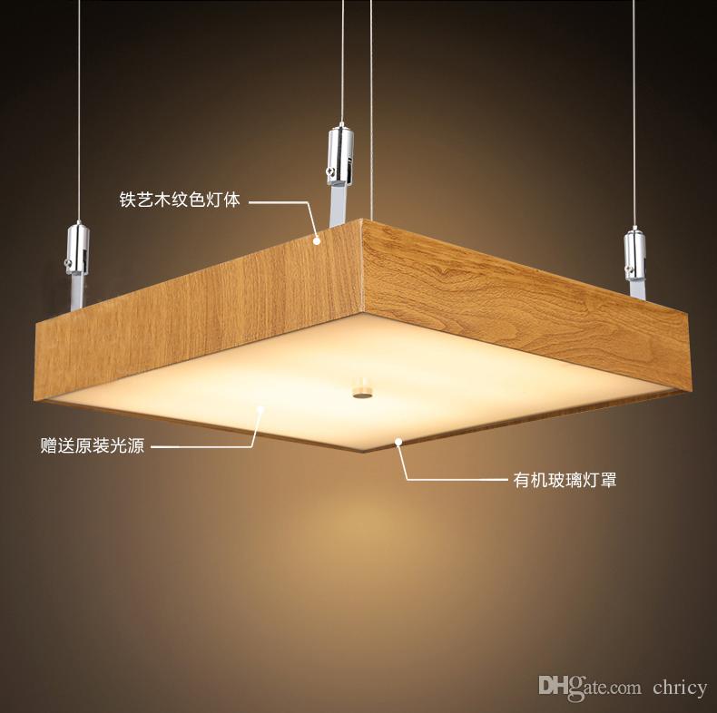 Modern wooden LED suspending light ceiling lamp Dia15.75inch office ceiling lighting fixture for study room office decoration