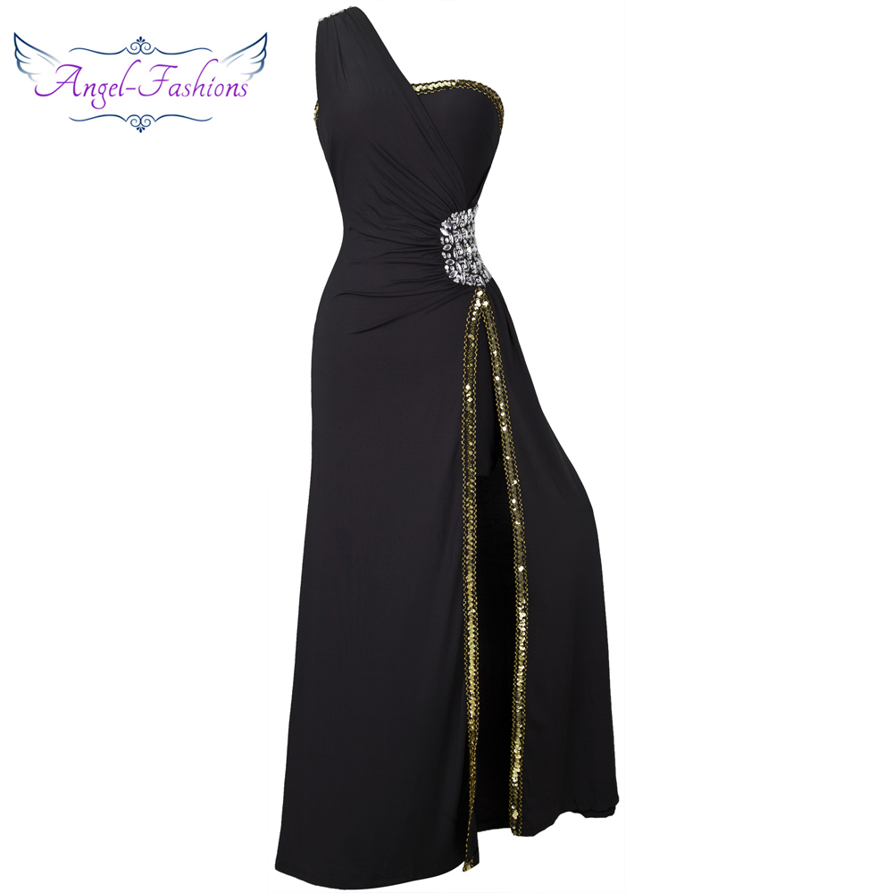 Angel-fashions Women's One Shoulder Split Black Sequins Full Length Prom Formal Evening Dress 027
Angel-fashions Women's One Shoulder Split Black Sequins Full Length Prom Formal Evening Dress 027