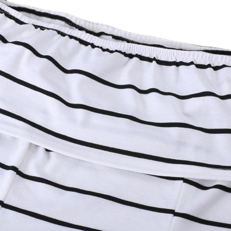 Summer Women Sexy Mini Strapless Bodycon Dress Party Club Striped Print Dress For Women