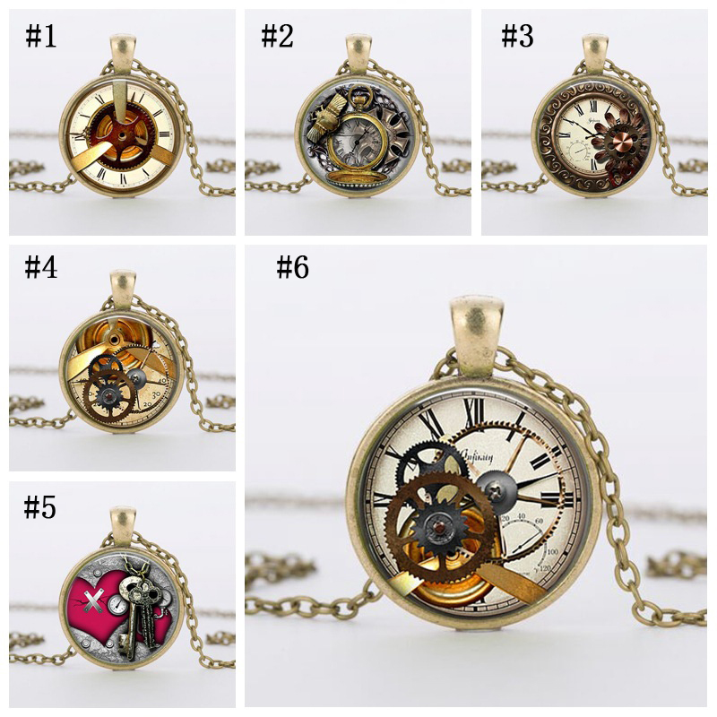 New Fashion Punk Bronze Floating necklaces men Gear Dial Vintage Glass Pendant necklace for women Jewelry Accessories
New Fashion Punk Bronze Floating necklaces men Gear Dial Vintage Glass Pendant necklace for women Jewelry Accessories