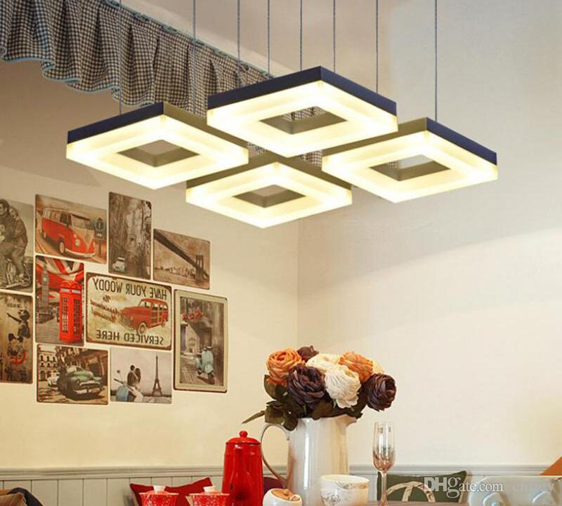 Modern Style Simplicity LED Pendant Lights Metal Acrylic Chandelier Lighting Lamp Fixture for Living Room/Bedroom/Dining Room 3/6 Heads