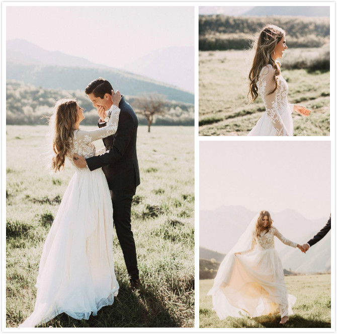 Designer Bohemian Country Wedding Dresses With Sleeves Top See Through Lace Applique Berta Bridal Gowns Cheap Simple Chiffon Jewel Zipper, White
Designer Bohemian Country Wedding Dresses With Sleeves Top See Through Lace Applique Berta Bridal Gowns Cheap Simple Chiffon Jewel Zipper, White