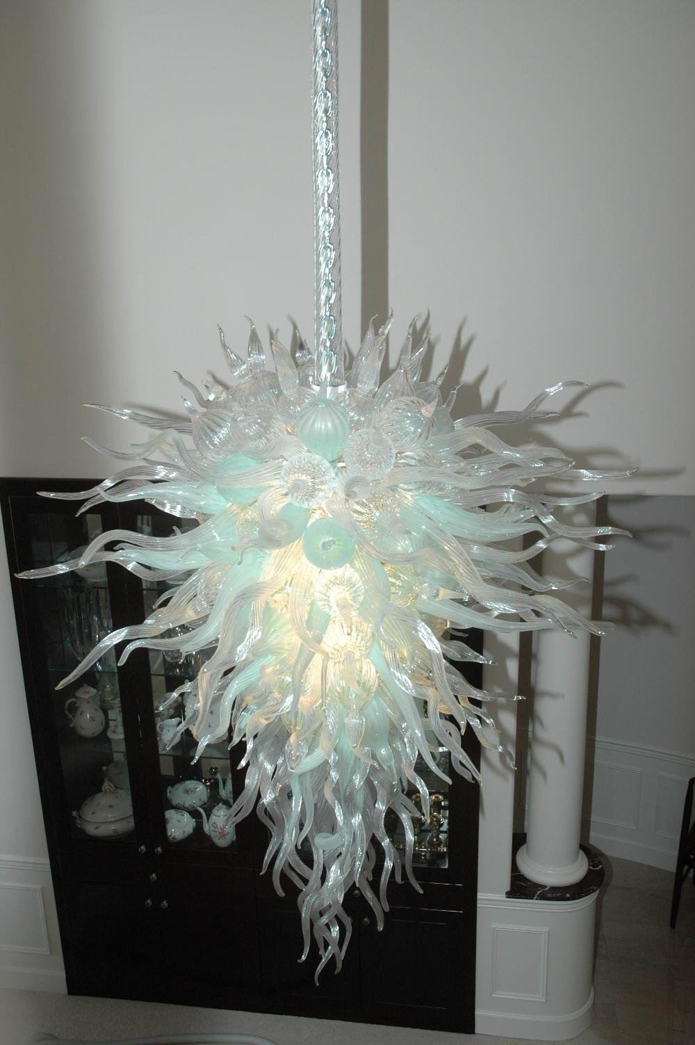 Zhongshan Manufacturer Wholesale Hand Blown Glass Chandelier LED Light Source High Quality Clear Color Glass Crystal Chandelier