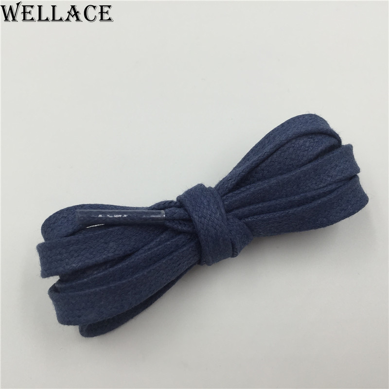 Wellace waterproof shoelaces waxed lacing cord 150cm/59'' Casual Shoes laces 8mm width Oxford Dress Canvas Sneaker flat Shoe Laces Unisex