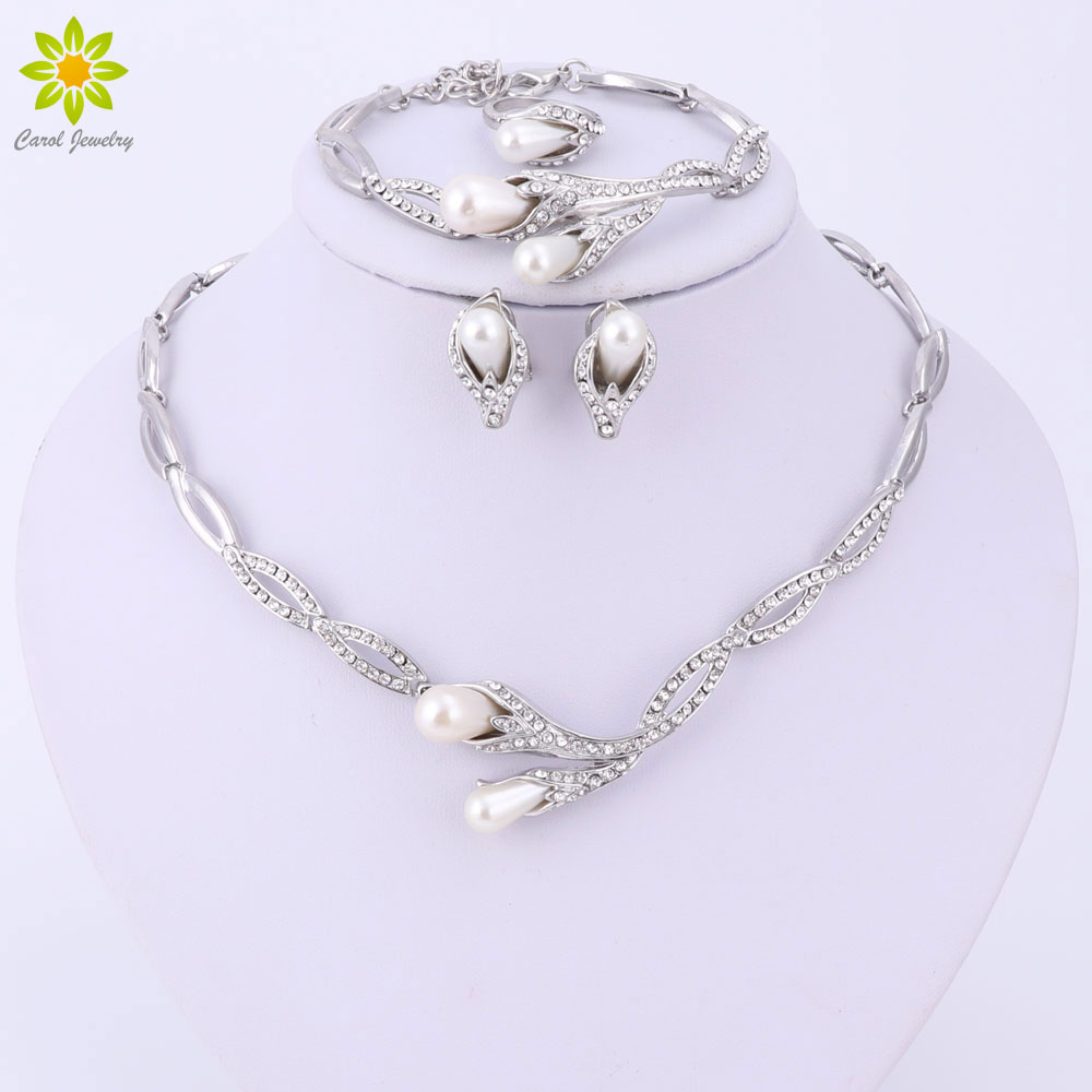 African Beads Jewelry Sets For Women Party Wedding Bridal Dress Accessories Silver Plated Crystal Necklace Bracelet Earrings Set
African Beads Jewelry Sets For Women Party Wedding Bridal Dress Accessories Silver Plated Crystal Necklace Bracelet Earrings Set