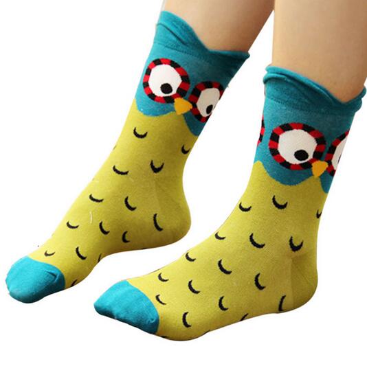 Autumn Winter Fashion Socks New Women Cute Owl Print Socks Casual Women Girls Socks Hot Sale 2016 Drop Shipping HJIA1029