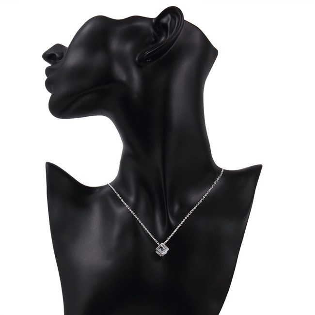 Hot sale women's Three-dimensional Pendant necklace white gemstone sterling silver plated necklace STSN750, fashion 925 silver necklace