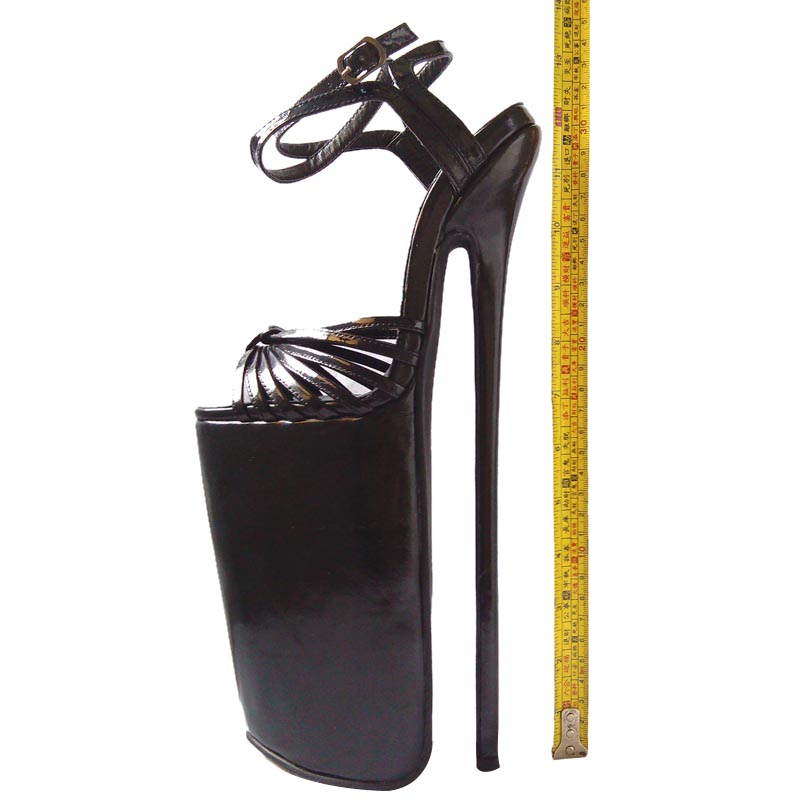 30CM Heel Height Sexy Genuine Leather Round Toe Stiletto Heel sandals Party Shoes US size 5-14 NO.y3004