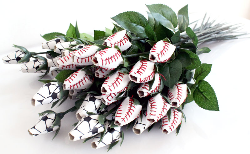 softballsunny white baseball softball rose football rose flower gifts