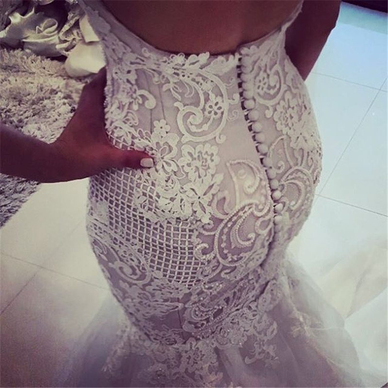 Vintage Backless Mermaid Wedding Dresses Free Shipping Off Shoulder Delicate Lace Wedding Dresses Floor Length Bridal Gown