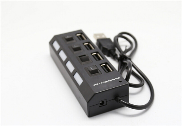 480mbps High Speed Mini USB Hub Socket Style 4 Ports Multi Charger Hub USB 2.0 On/Off Adapter Switches For PC Laptop