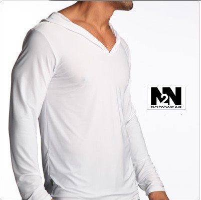 Wholesale-New N2N Brand pajamas setslong sleeve drawstring sleepwear for men high quality with hat ice silk comfortable hot suit nightgown