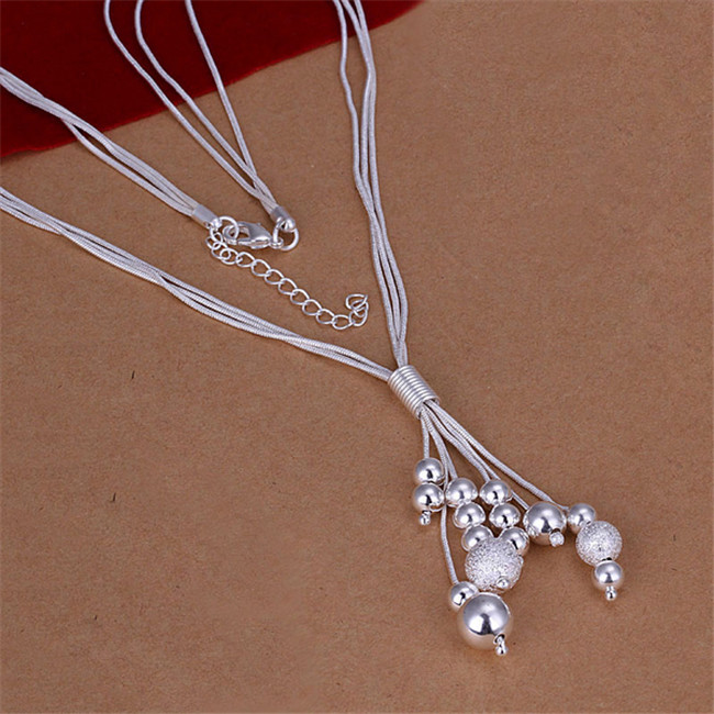 High grade 925 sterling silver Three-piece bead wire harness jewelry set DFMSS121 brand new Factory direct 925 silver necklace earring
