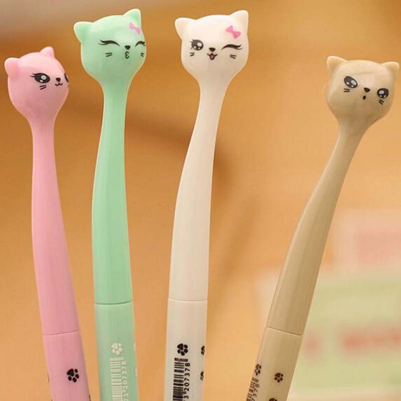 Sell Well 20pcs/lot Cartoon Cat Black Ink Pen Ball Point Pen Gel Pens School Office Supplies Fashion Cute Gift Decorations Pen Papelaria