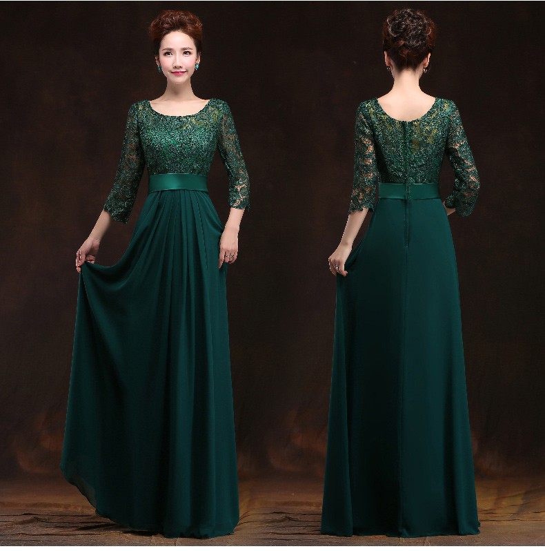 Long Lace Chiffon Mother Of The Bride Dress For Wedding 2018 Lace Up Formal Dress For Party