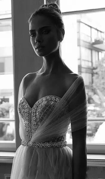 sweetheart neckline arabian elie saab style crystal embellished brides gown elegant pearl accented aline tulle dress