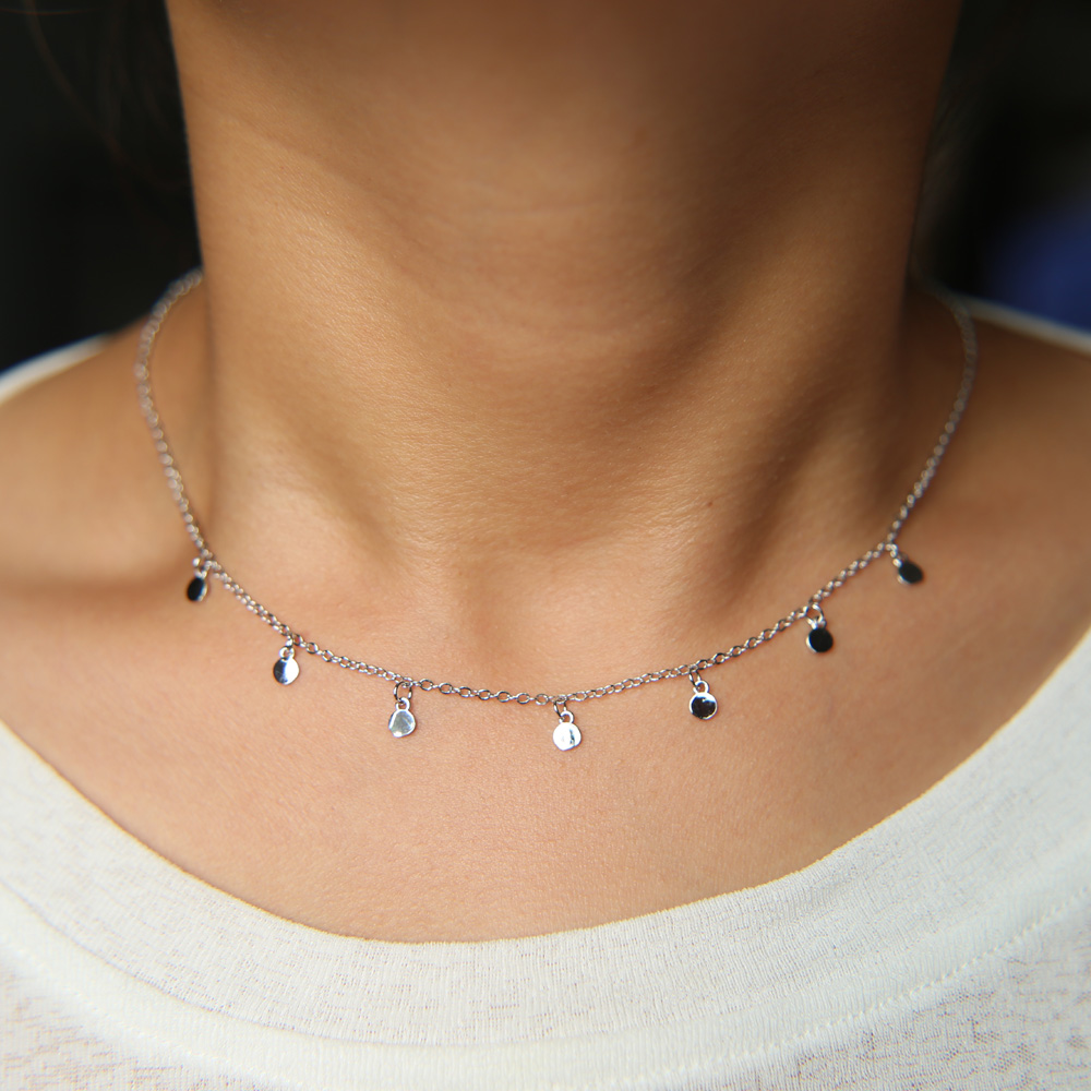 factory wholesale cheap dainty delicate tiny mini dots charm choker statement women fashion jewelry necklace